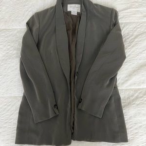Satin olive blazer